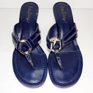Lilly Pulitzer MCKIM WEDGE True Navy Sz 7